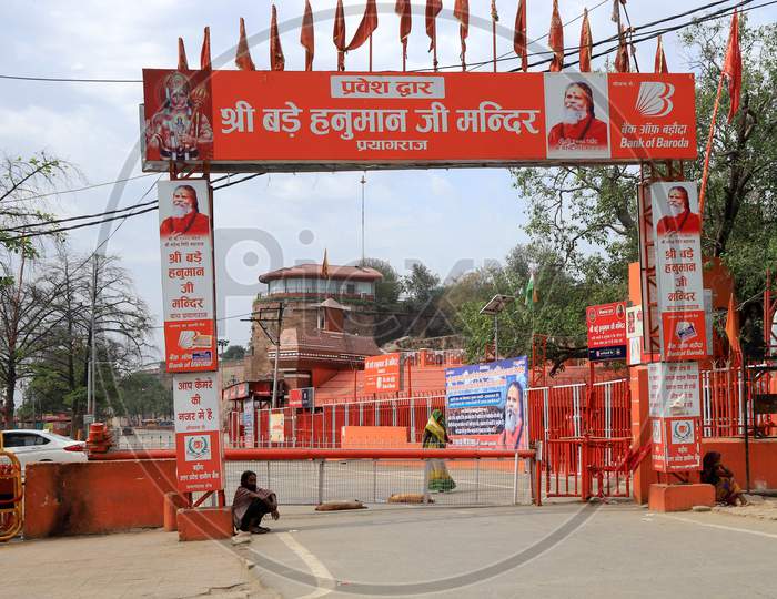 Lord Bade Hanuman Temple Closed On The Occasion of Hanuman Jayanti Festival During A 21-Day Nationwide Lockdown To Slow The Spreading Of Coronavirus Disease (Covid-19) In Prayagraj, April 8, 2020