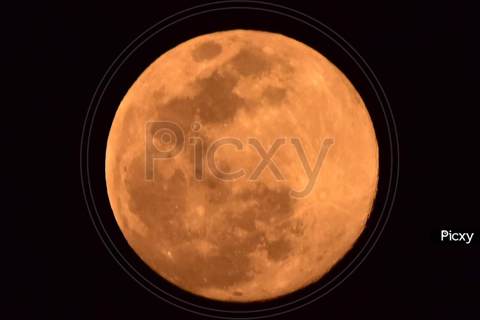 Pink Moon 2020, Full Moon Is Seen In The Sky Over  Nagaon District Of Assam on April 7,2020