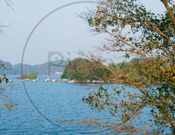 Image Of Maithon Dam With Its Blue Water Flowing