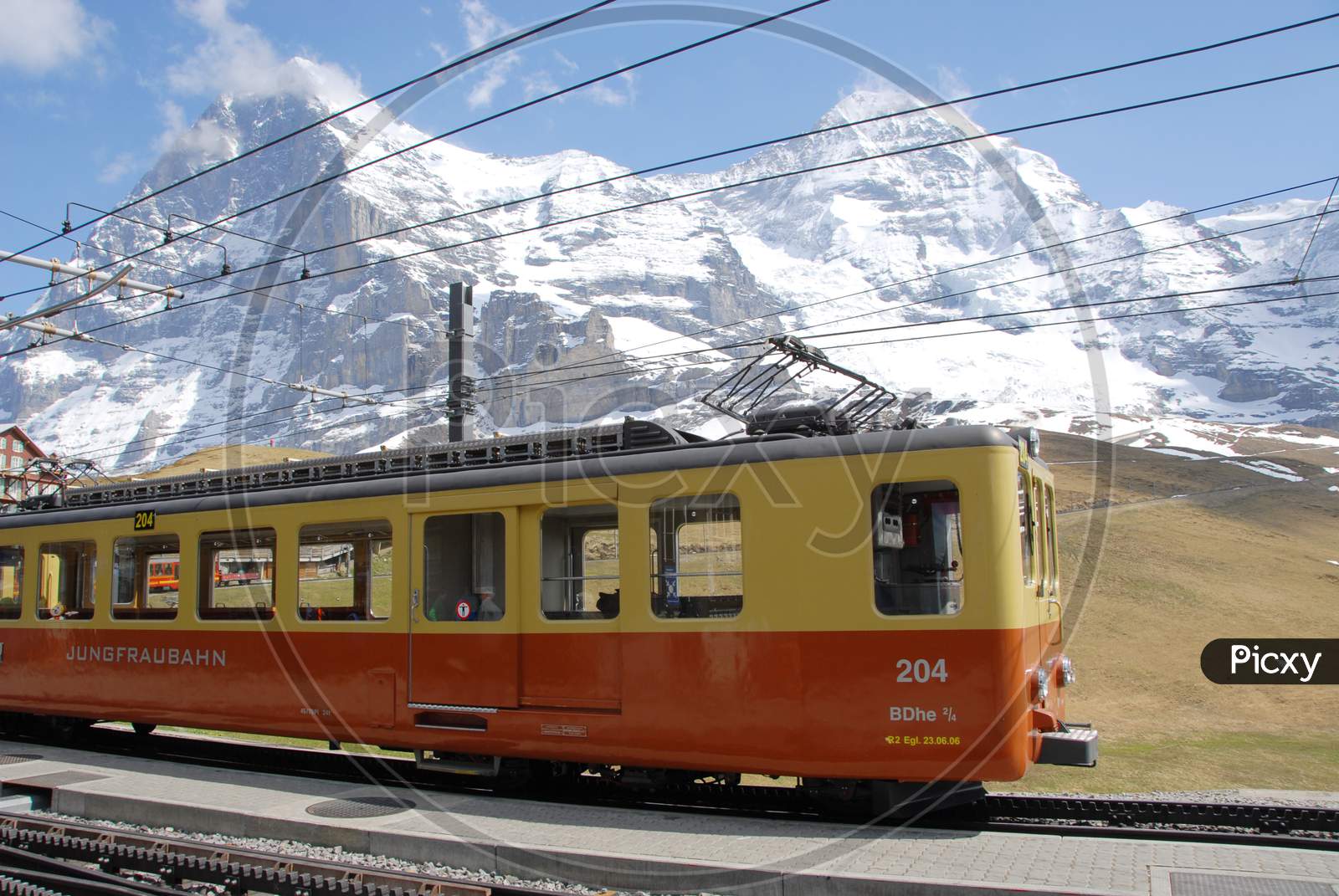 Cable Trains in The Terrains of Switzerland  With out Tourists Due To Corona Virus Or COVID-19 Outbreak