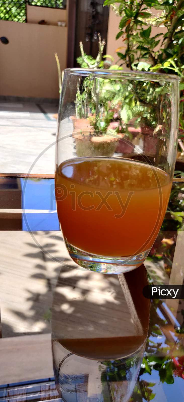 orange juice on a glass