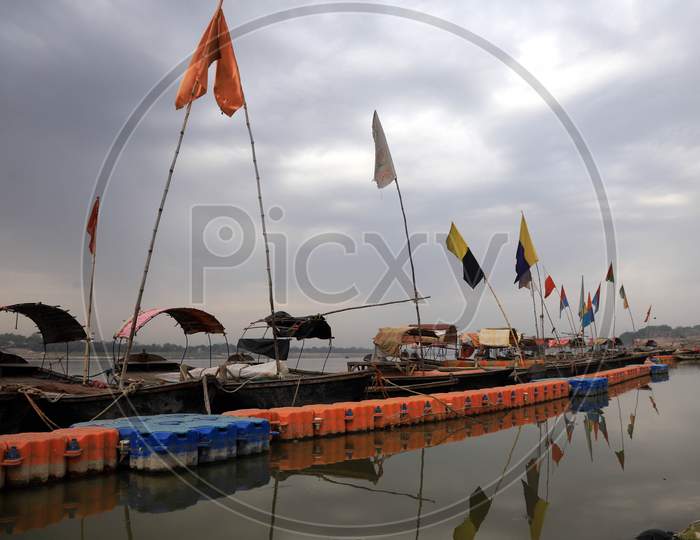 A View Of Clean Water Of Sangam, Confluence Of Three Water Of Ganga Yamuna And Mythical Saraswati During A 21-Day Nationwide Lockdown To Slow The Spreading Of Coronavirus Disease (Covid-19) In Prayagraj, April 9, 2020.