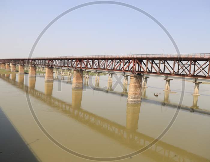 A View Of Empty Bridge Of Phaphamau During A 21-Day Nationwide Lockdown To Slow The Spreading Of Coronavirus Disease (Covid-19) In Prayagraj, April 9, 2020.