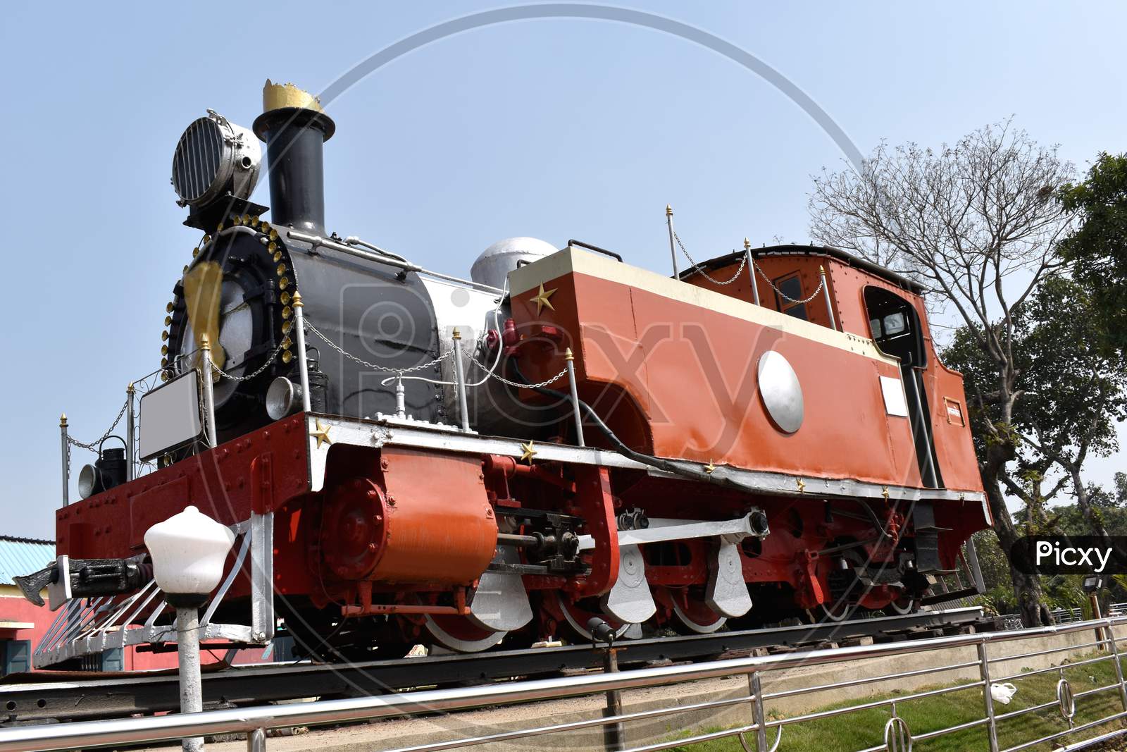 Old narrow gauge rail engine, popular as the steam engine