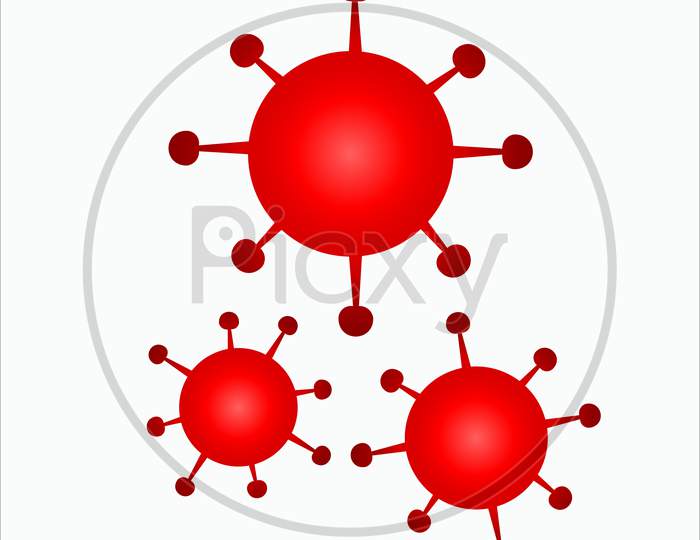 Harmful viruses such as corona isolated on a white background. Vector illustration.