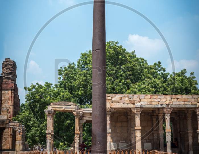 The rust resistant iron pillar that in Qutub Minar, Delhi