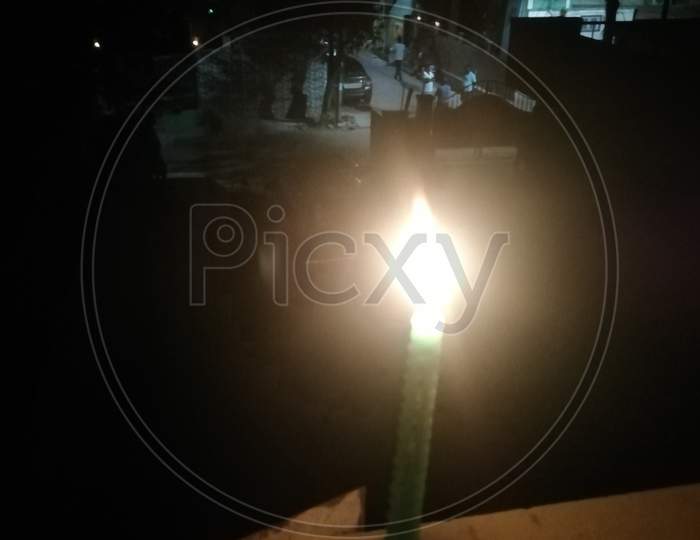 Close up of a candle light lit on 5th April 2020