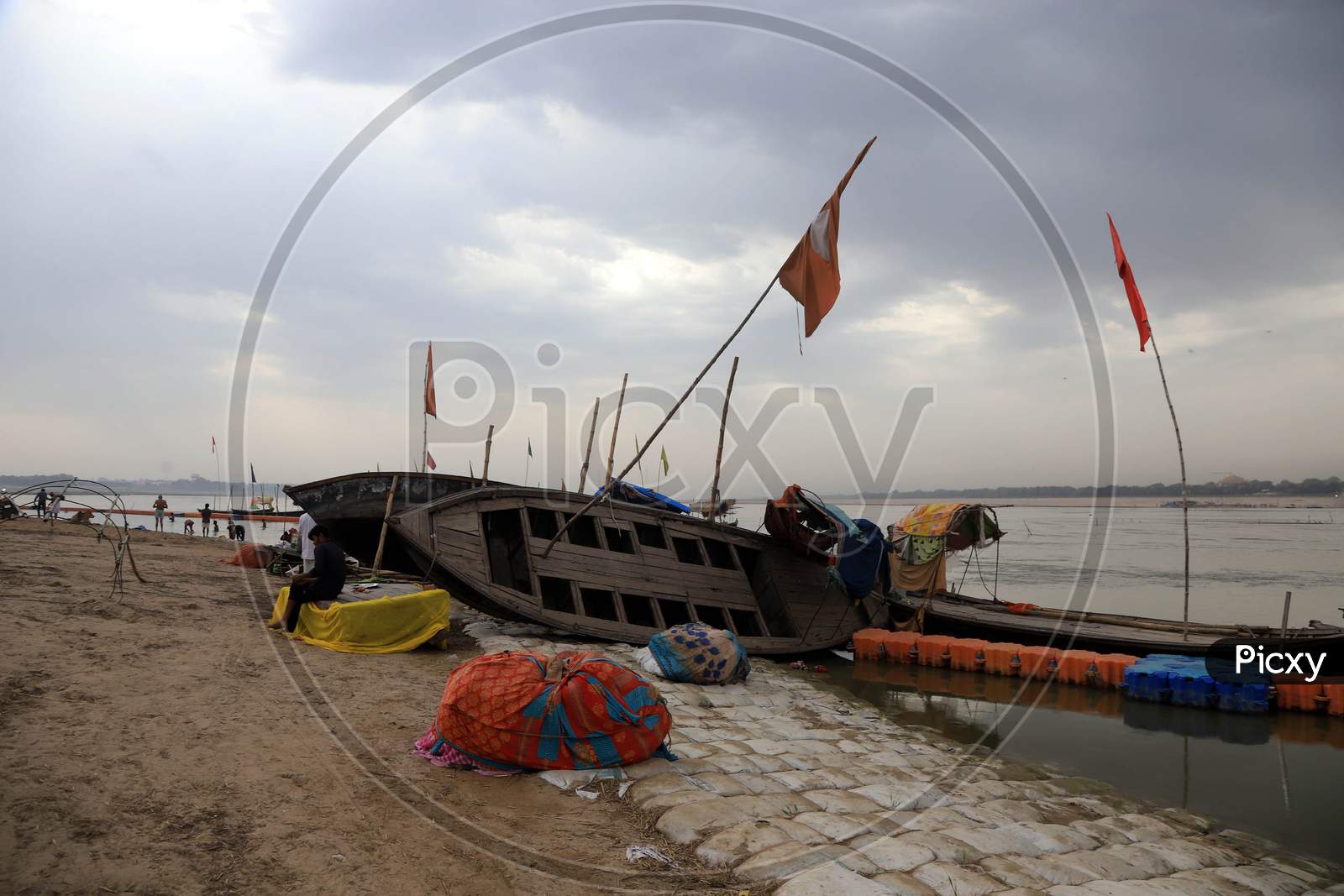 A View Of Clean Water Of Sangam, Confluence Of Three Water Of Ganga Yamuna And Mythical Saraswati During A 21-Day Nationwide Lockdown To Slow The Spreading Of Coronavirus Disease (Covid-19) In Prayagraj, April 9, 2020.