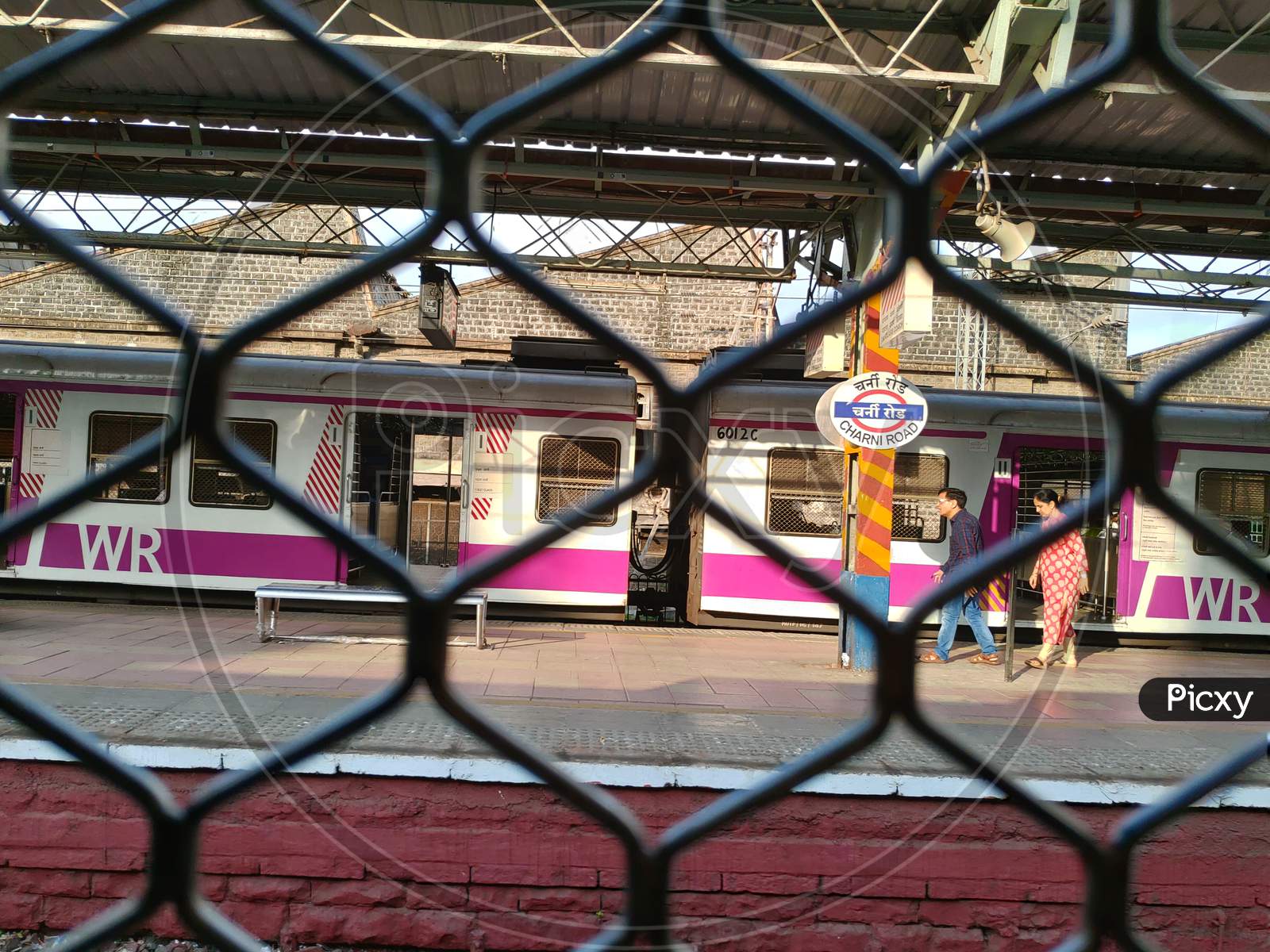 mumbai local station Through the window