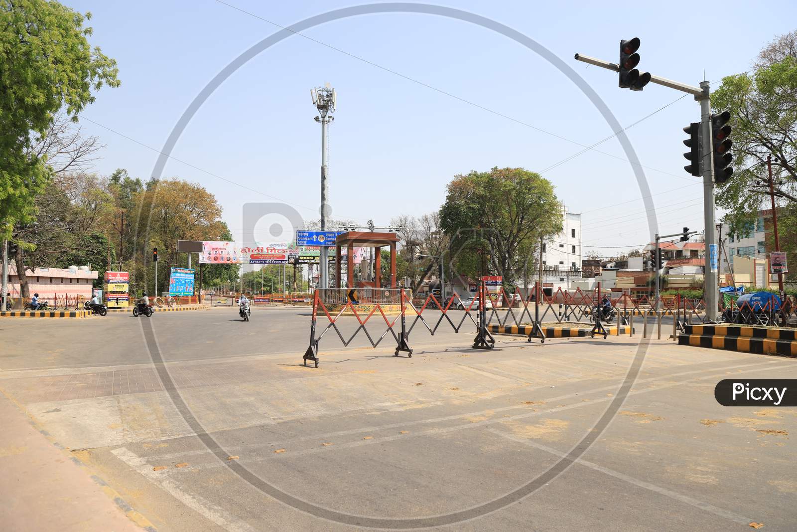 Empty Road During A 21-Day Nationwide Lockdown To Slow The Spreading Of Coronavirus Disease (Covid-19) In Prayagraj, April 9, 2020.