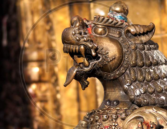 Sculpture At Shyambhunath Temple, Nepal