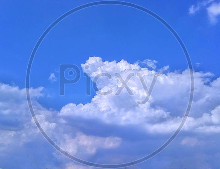 Cloud view in the sky whitish blue colour