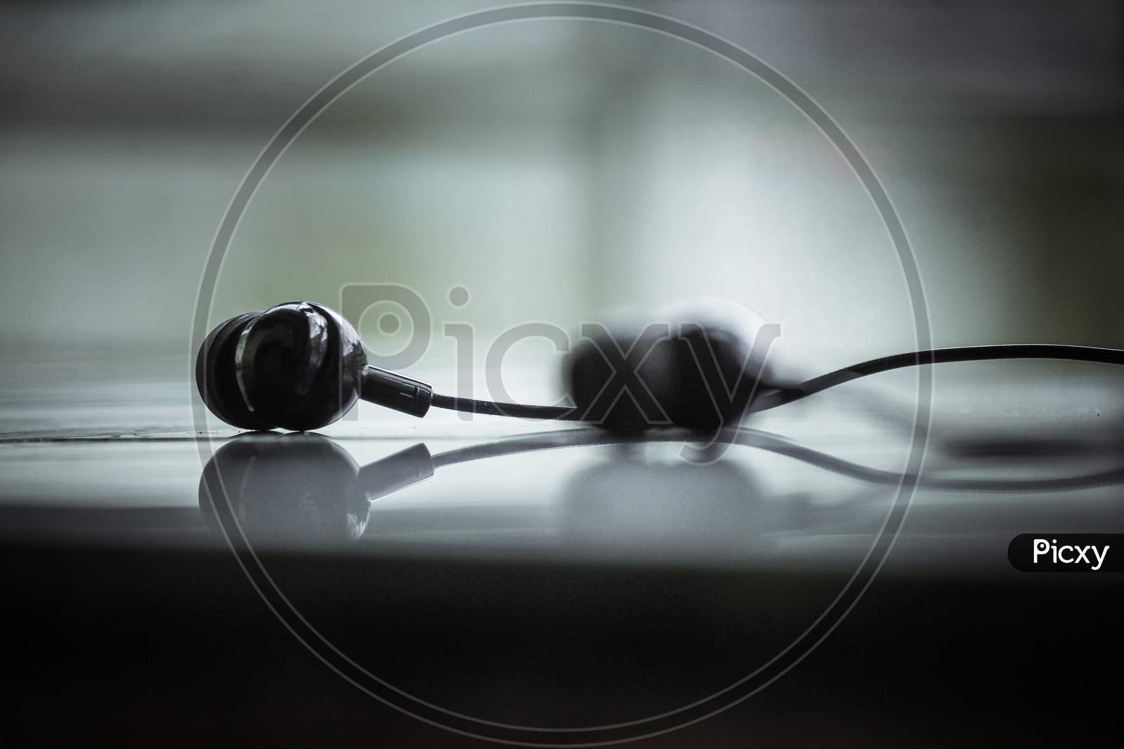 close-up shot of headphones. selectivity focused