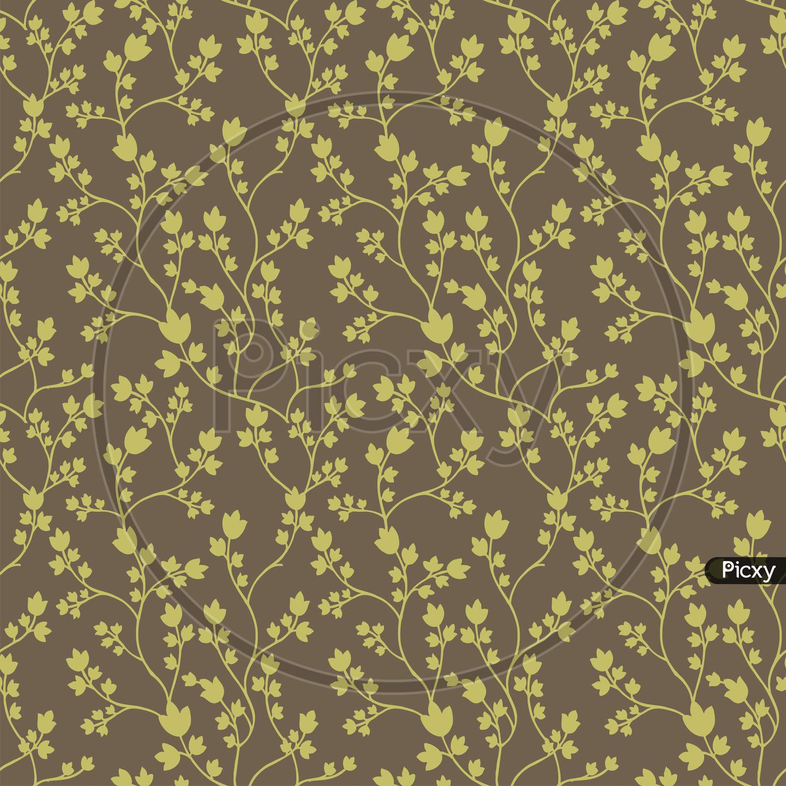 Seamless Pattern Or Floral Design In One Colour