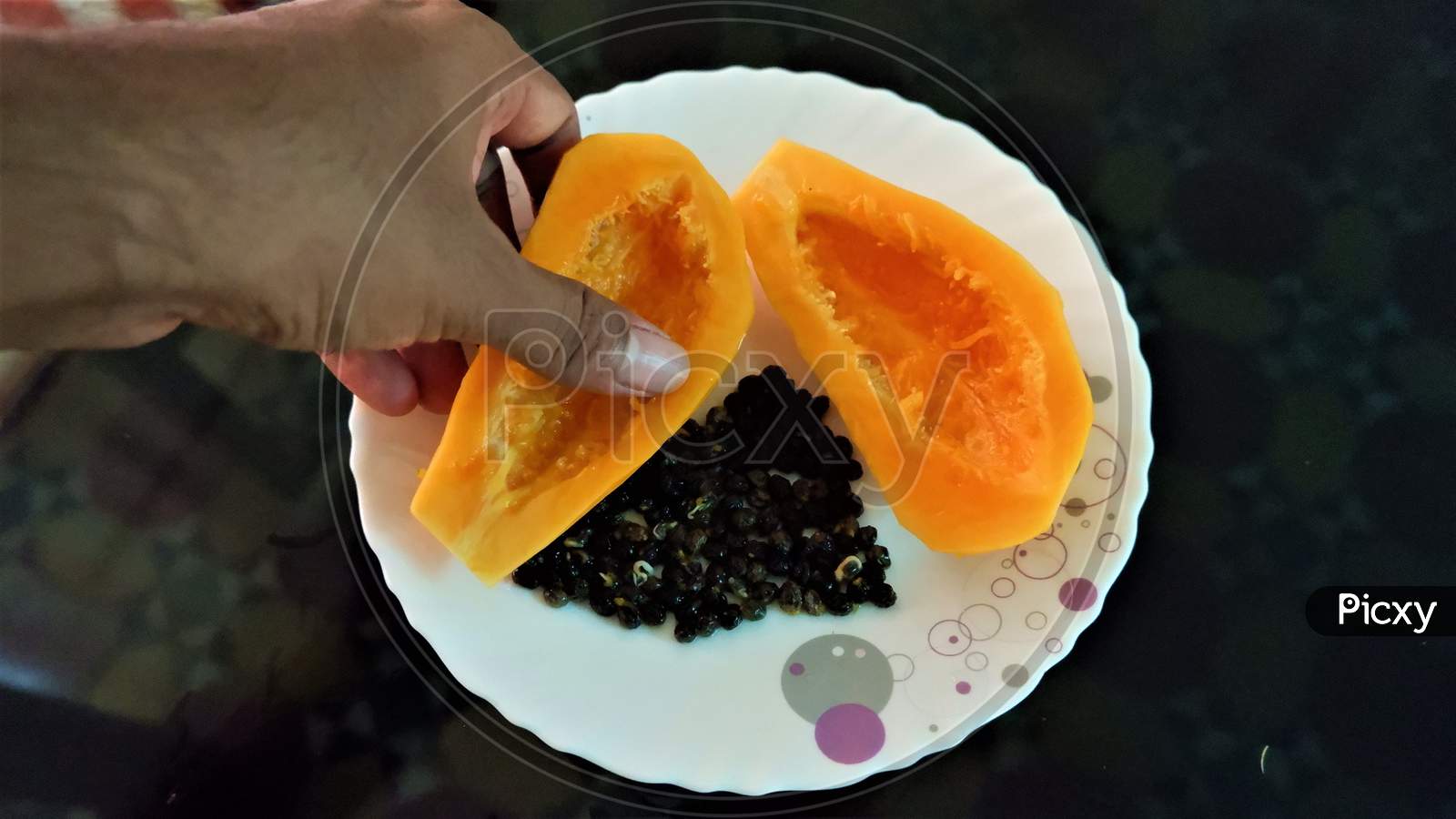 Indian Kerala beautiful papaya on the plate