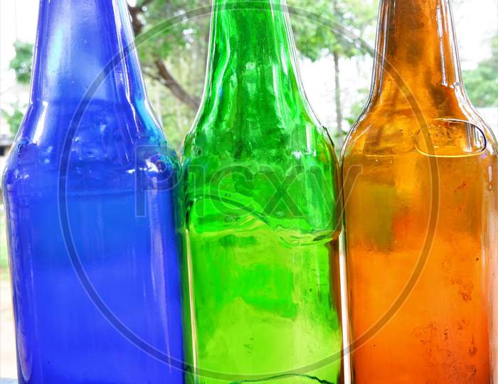 DIFFERENT COLOR BEAUTIFUL BEER BOTTLES