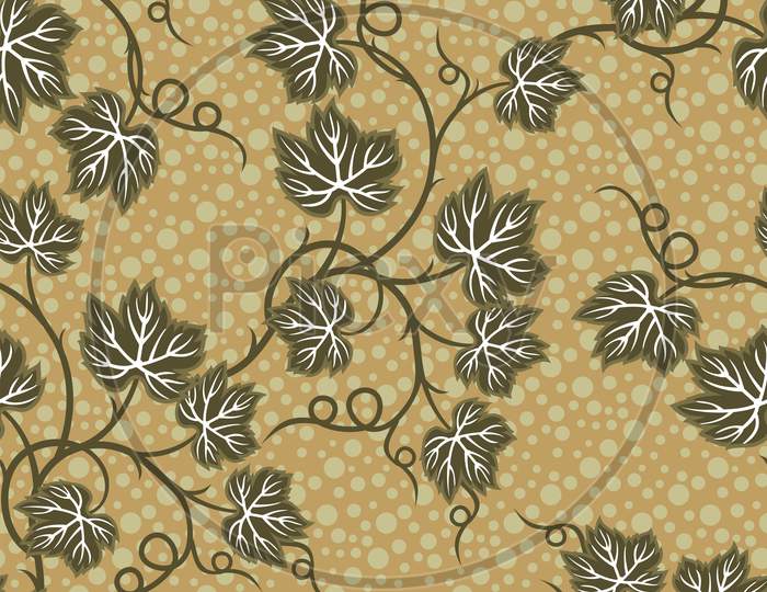 Seamless Pattern Or Floral Design In Yellow Background