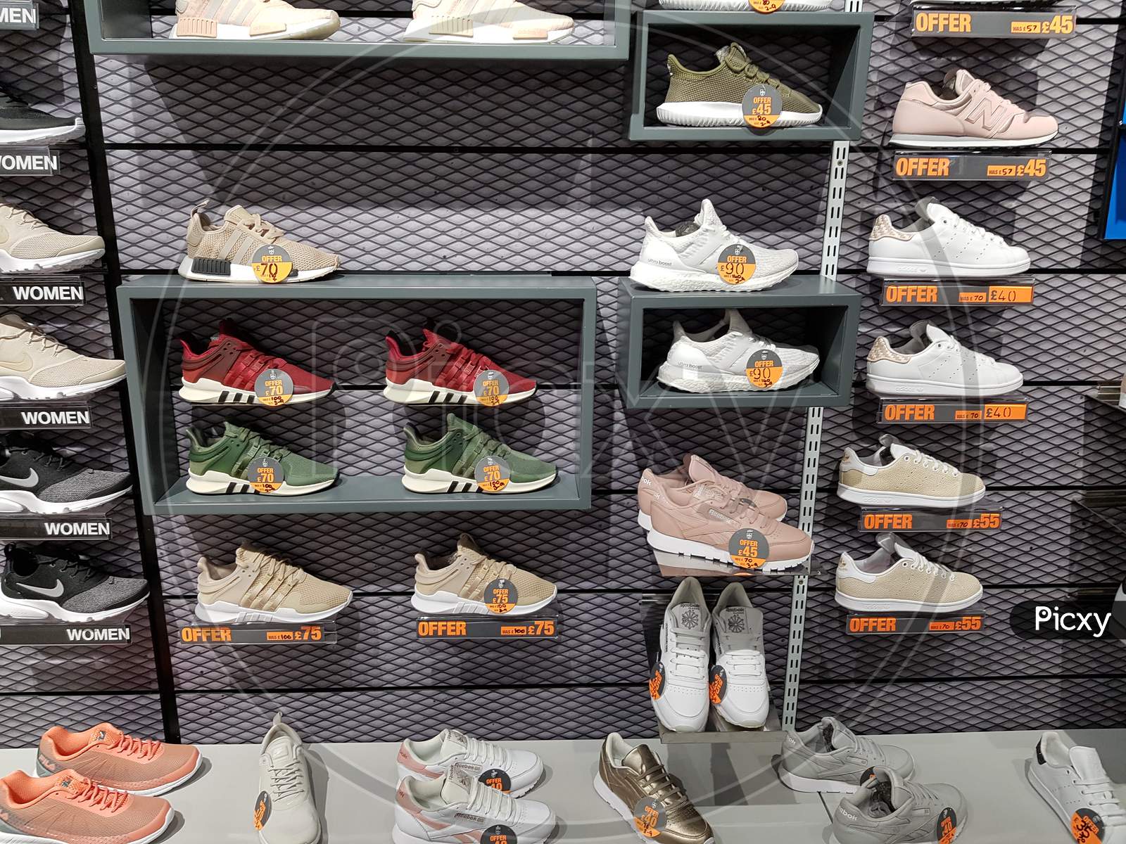 Shoe Racks in a Store