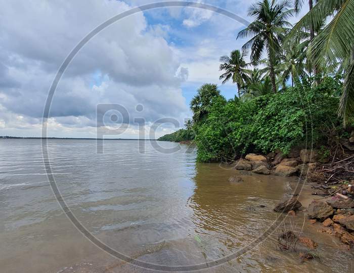 Scenic Godavari river in Yanam