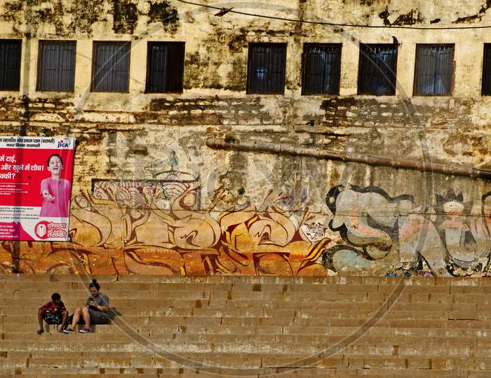 graffiti or street art at varanasi india