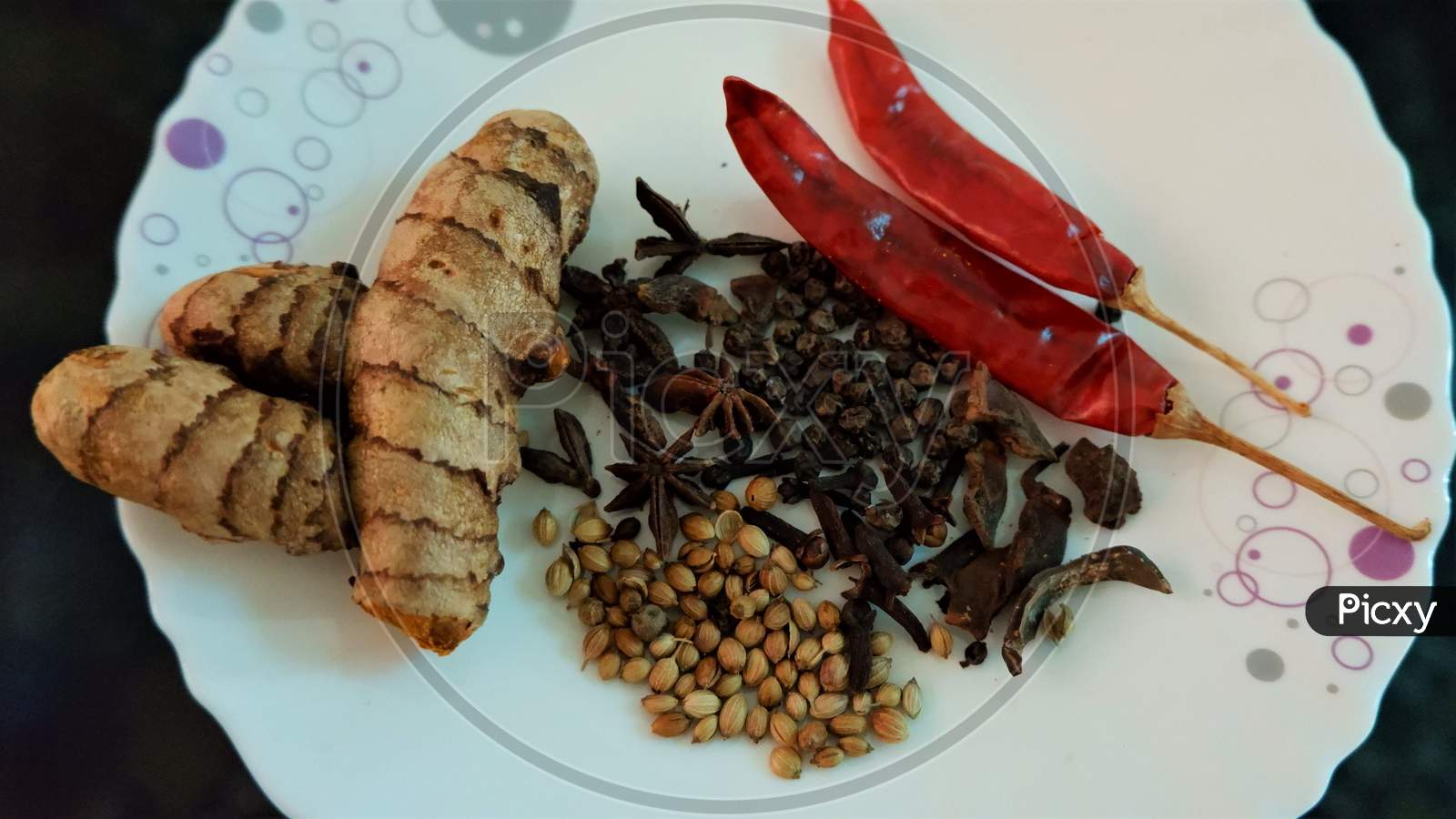 Indian kerala spices on the plate