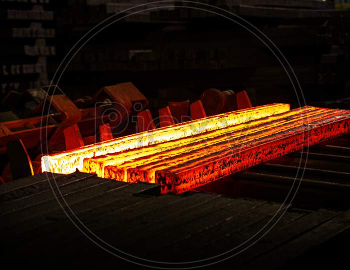Steel Slab Being Rolled On The Hot Strip Mill At Demra, Dhaka, Bangladesh