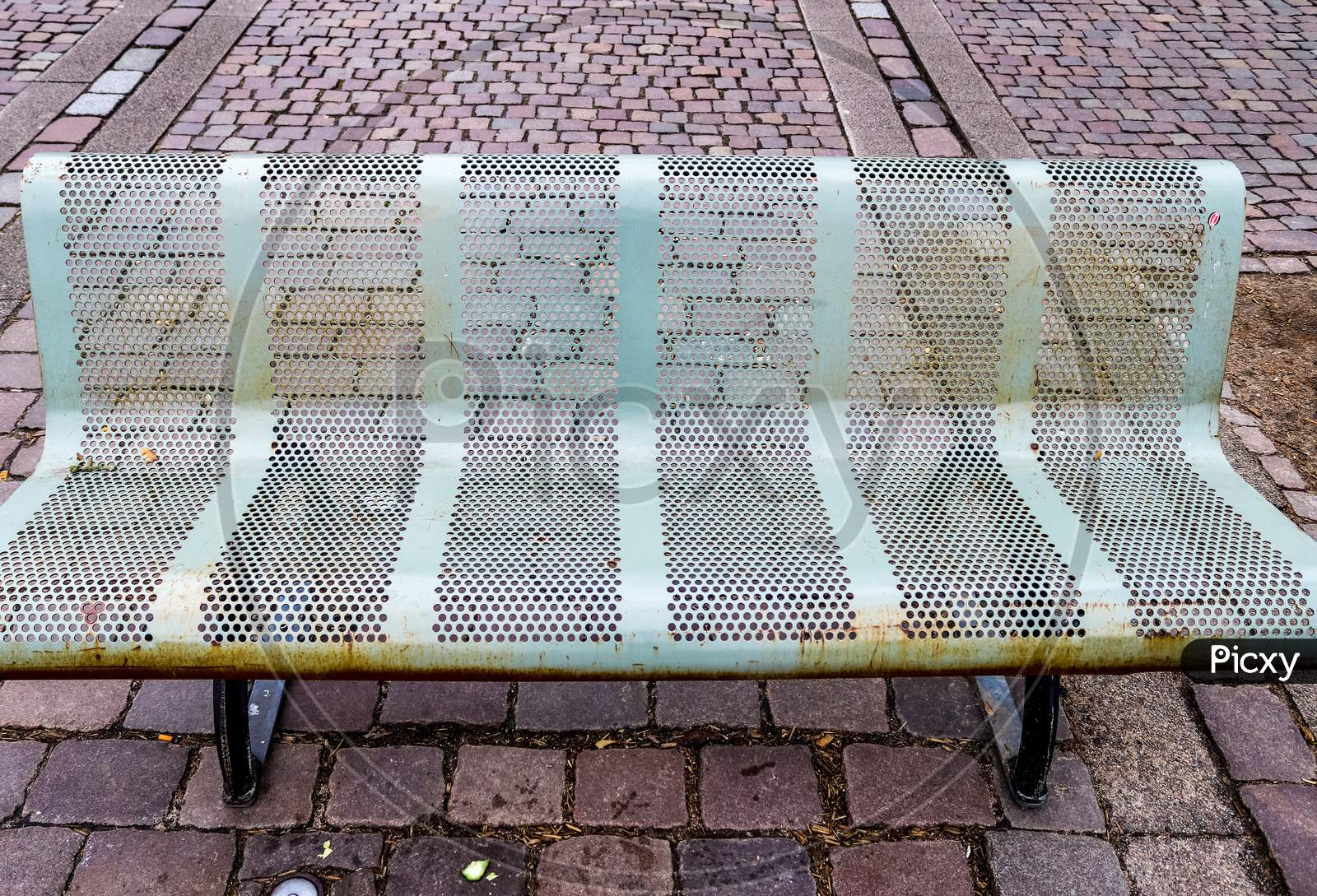 A public empty bench found in northern Europe