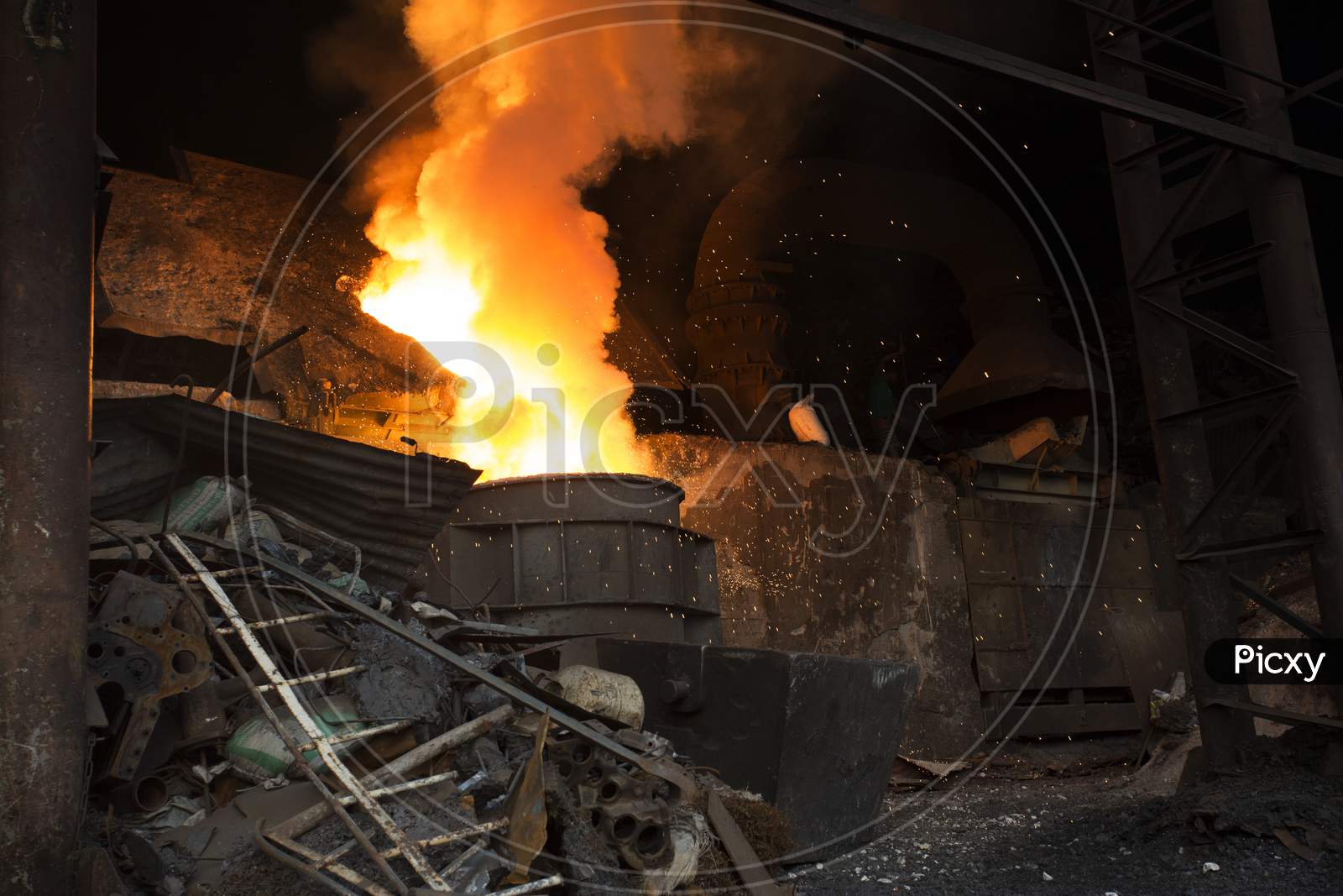 Blast Furnace In The Melt Steel Works In Demra, Dhaka, Bangladesh.