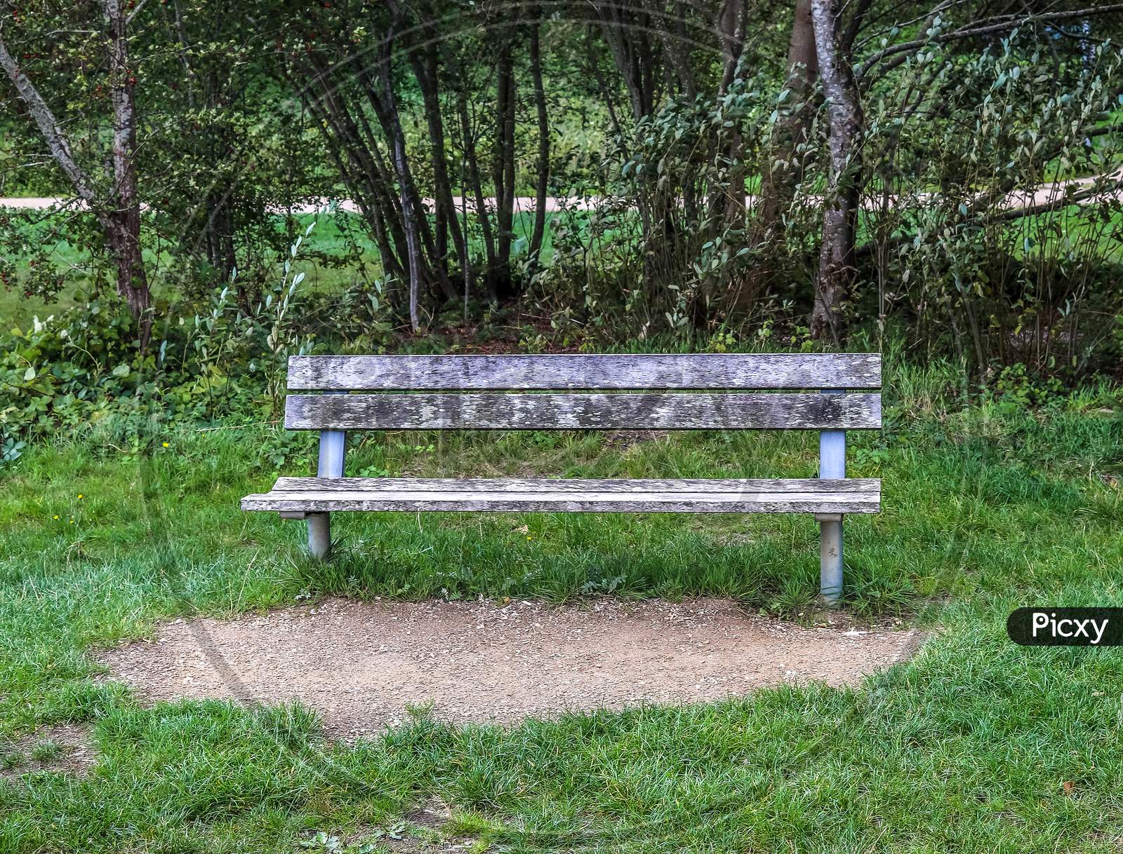 A public empty bench found in northern Europe