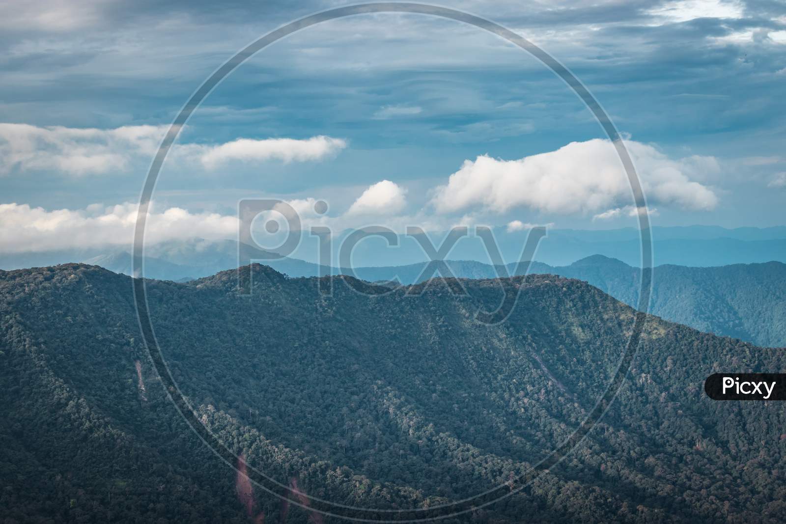 mountain range with white cloud and sky background