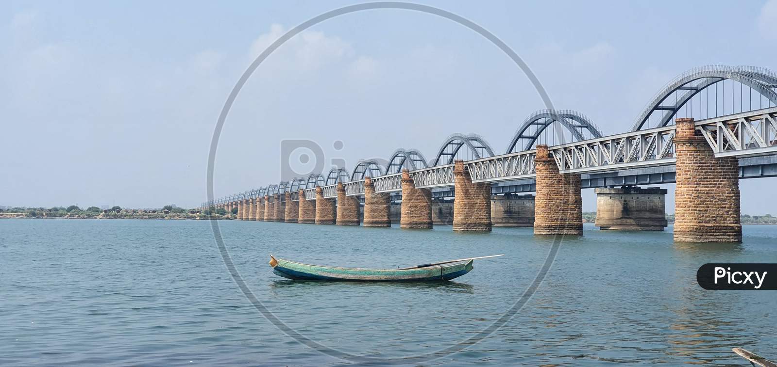 Railway bridges across the Godavari river