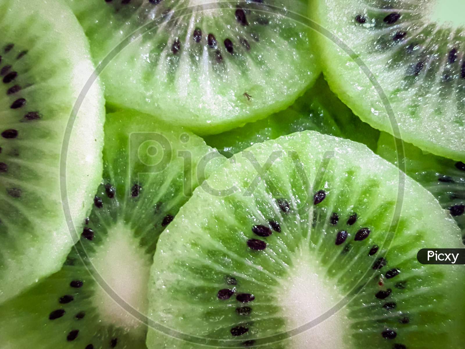 Close Up Of Green Color Kiwi Fruit