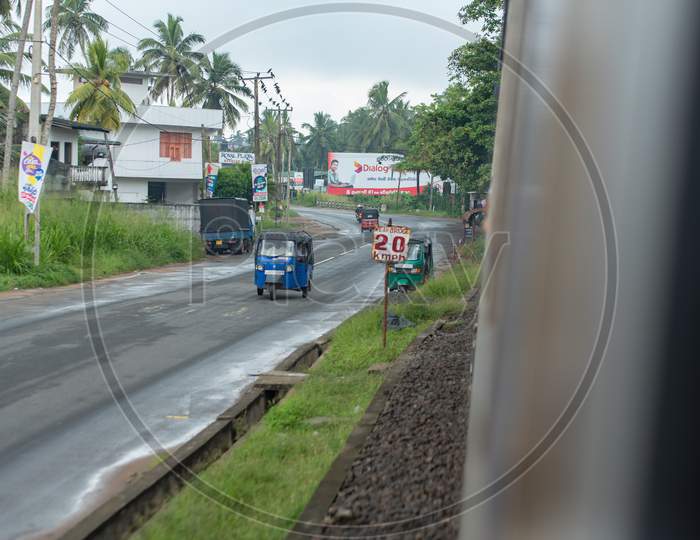 Images From The Interior Of The Second Category Train Car In Sri Lanka From Colombo To Matara. Colombo, Sri Lanka.