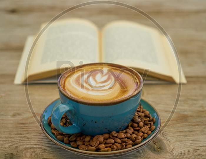 Beautiful Caffe and blue cup
