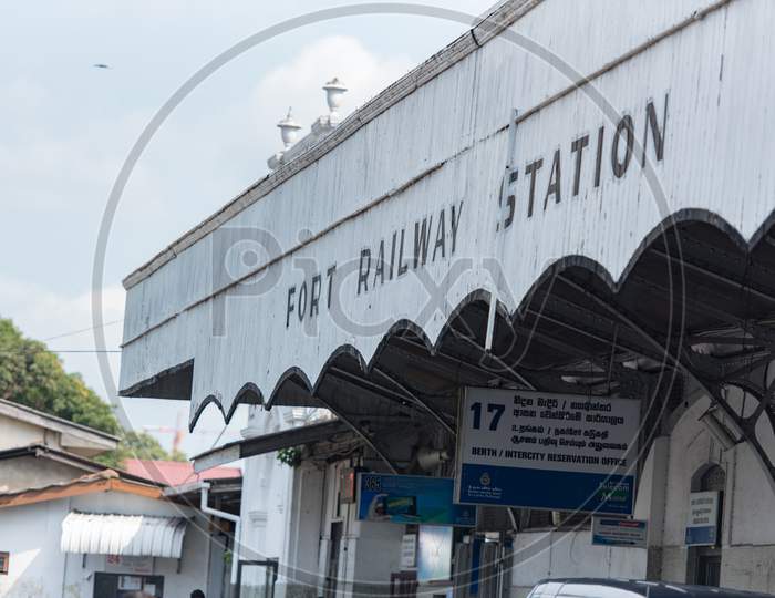 Colombo, Sri Lanka - November 14, 2019: View Of  Colombo Fort Railway Station, A Train Station In The Sri Lanka Capital City