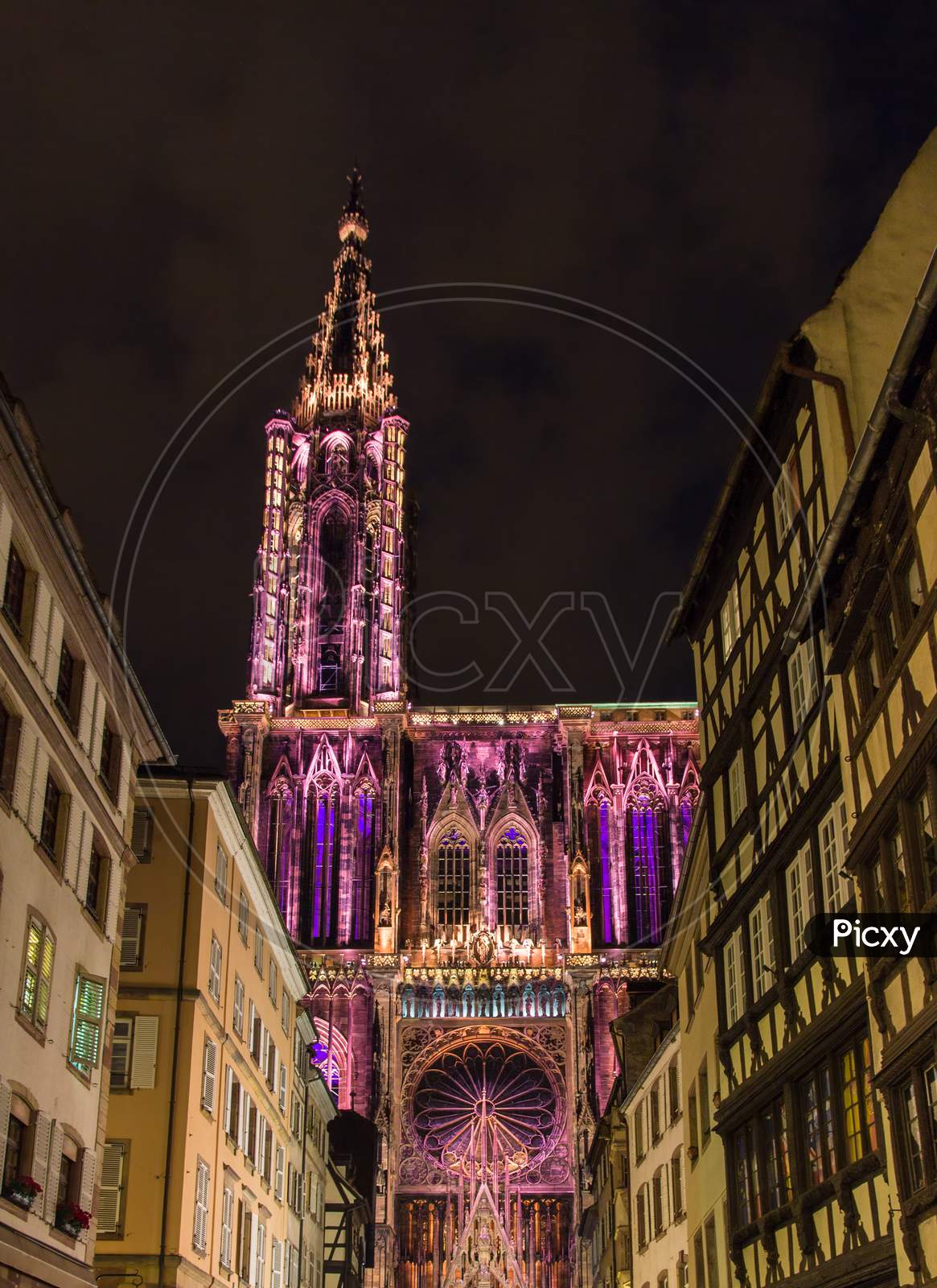 Illumination Of Strasbourg Cathedral - Alsace, France