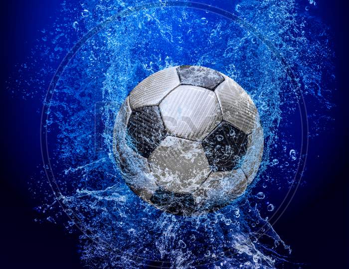 Football is underwater Light blue view