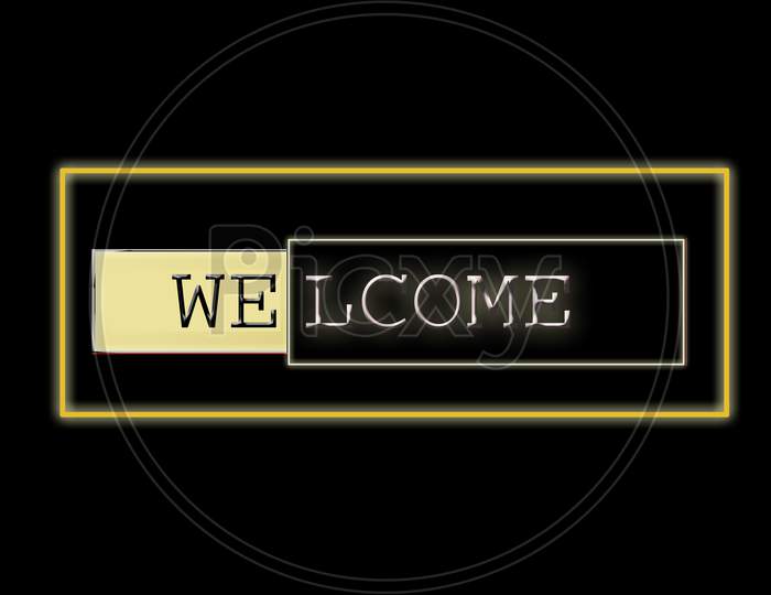 Welcome text with some designs,styles and color background