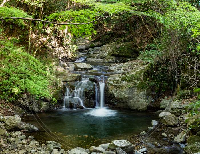 Waterfalls At Mt. Inunaki In Izumisano, Osaka Prefecture, Japan