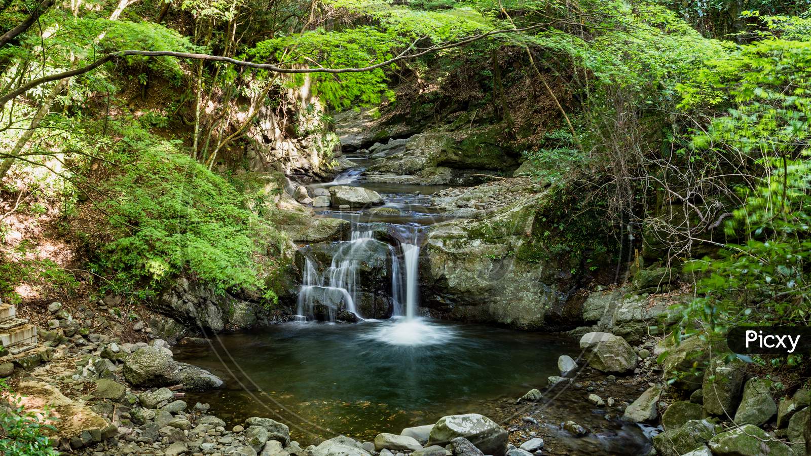 Waterfalls At Mt. Inunaki In Izumisano, Osaka Prefecture, Japan