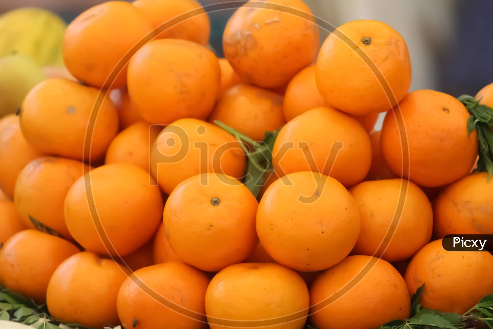 Oranges are placed in order