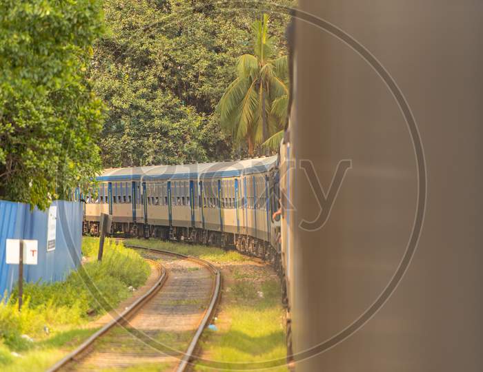 Images From The Interior Of The Second Category Train Car In Sri Lanka From Colombo To Matara. Colombo, Sri Lanka.