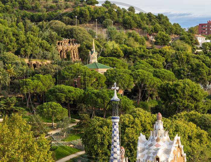 View Of Park Guell In Barcelona - Spain