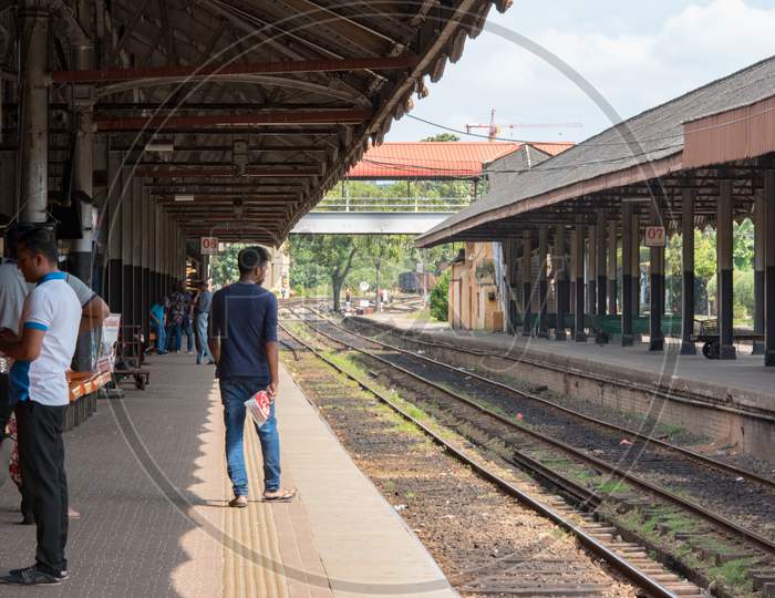 Colombo, Sri Lanka - November 14, 2019: View Of  Colombo Fort Railway Station, A Train Station In The Sri Lanka Capital City