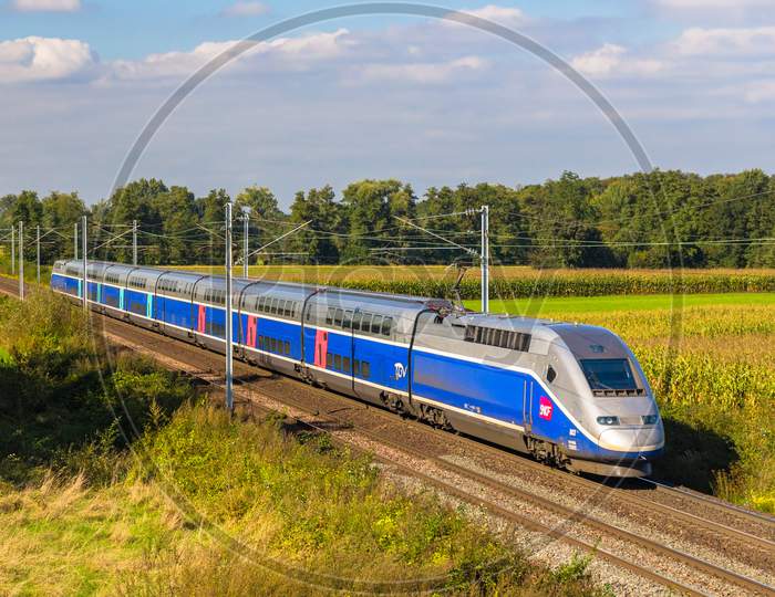 Strasbourg, France - September 22: Sncf Tgv Euroduplex Train On