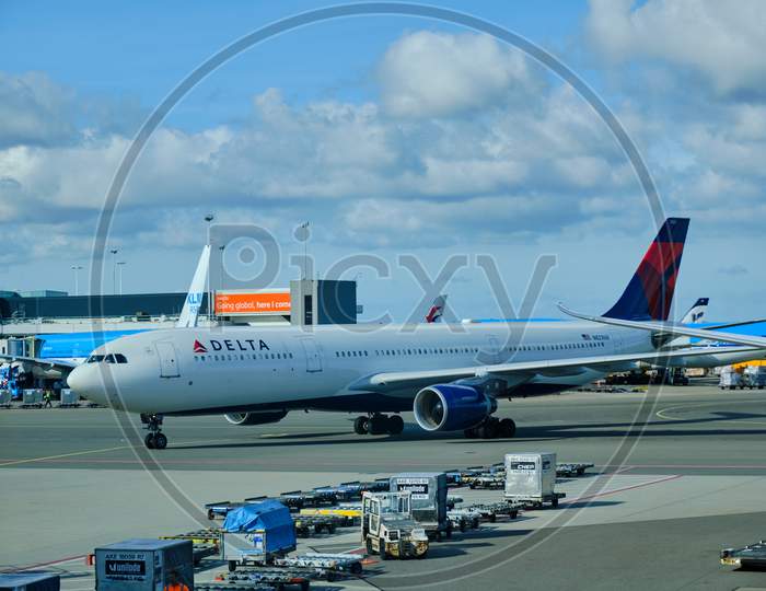Delta Air Lines Airbus A330-323 At Amsterdam Airport Schiphol In Amsterdam, Netherlands