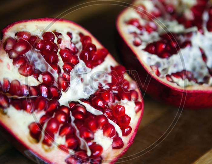 Pomegranate Half cut