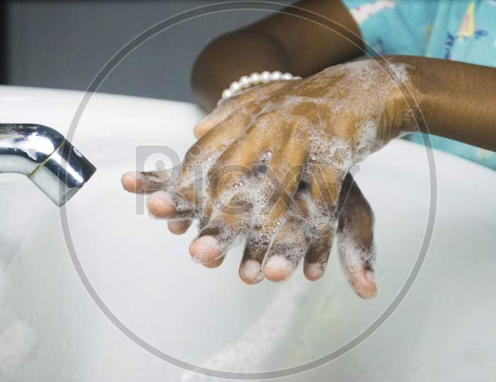 Washing And Rubbing With Soap Preventing Pandemic Virus And Keep Hygienic