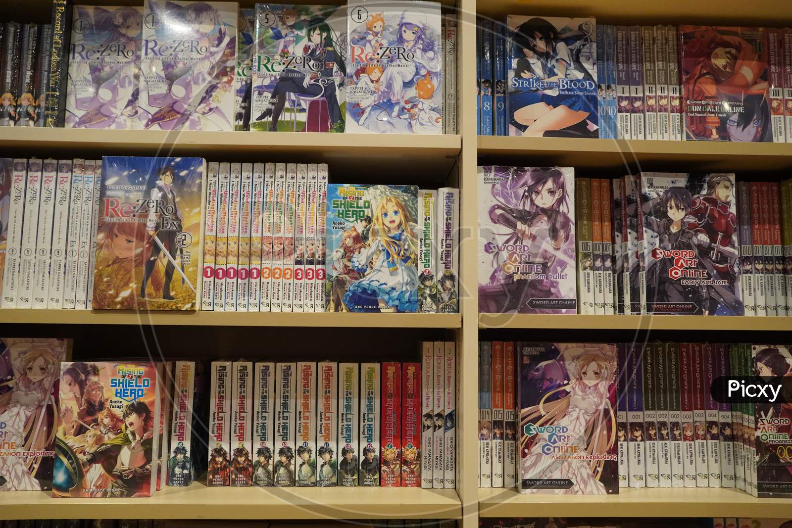 Various Japanese Cartoon Books For Sale In A Bookshop. Anime, Mange. Various Mangas On Display For Sale. Manga Comic Books. Japanese Culture. Japan Comic Magazines. - Dubai Uae December 2019