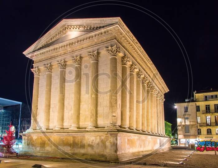 Maison Carree, A Roman Temple In Nimes, France